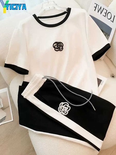 yiciya women's two piece pants 2023 summer three dimensional flowers short sleeved t shirt pants suit women street y2k casual knitting, White
yiciya women's two piece pants 2023 summer three dimensional flowers short sleeved t shirt pants suit women street y2k casual knitting, White