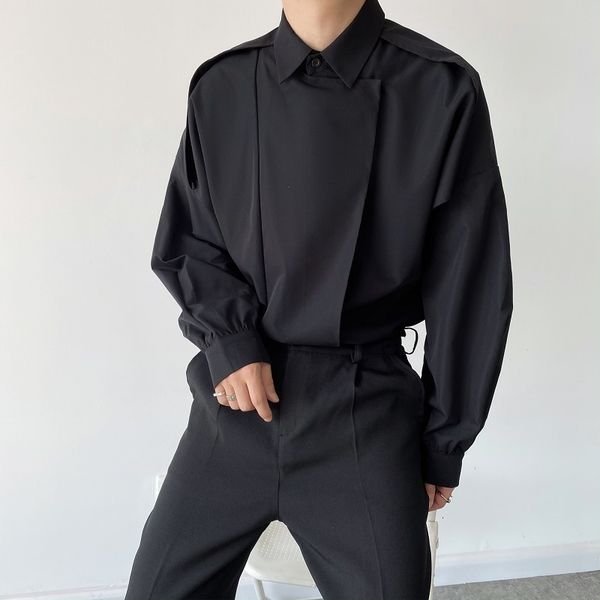 men's casual shirts men folded long sleeve niche fashion long sleeve loose casual shirts men's korean japanese harajuku streetwear, White;black
men's casual shirts men folded long sleeve niche fashion long sleeve loose casual shirts men's korean japanese harajuku streetwear, White;black