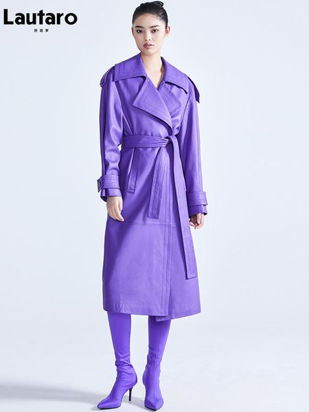 dress lautaro spring autumn long luxury elegant purple colored faux leather trench coat for women sashes runway designer fashion 2022, White
dress lautaro spring autumn long luxury elegant purple colored faux leather trench coat for women sashes runway designer fashion 2022, White