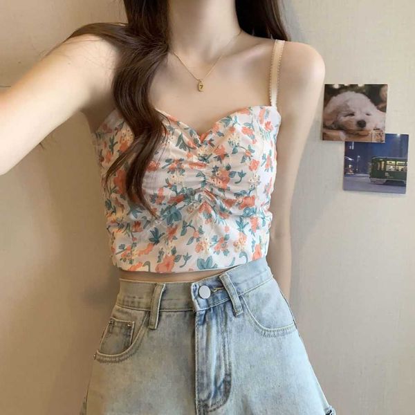 summer niche floral suspenders for women with a bra that can be worn externally with a underlay one-piece spicy girls tank, White
summer niche floral suspenders for women with a bra that can be worn externally with a underlay one-piece spicy girls tank, White