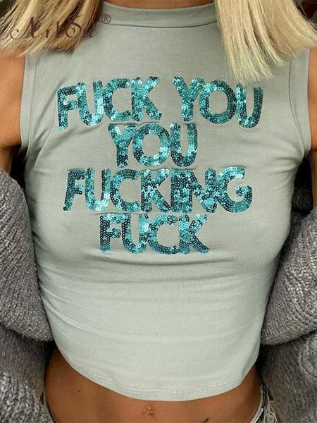 women's tanks camis artsu tank potongan huruf payet fashion wanita rompi pendek kasual tanpa lengan leher o streetwear musim panas 2023, White
women's tanks camis artsu tank potongan huruf payet fashion wanita rompi pendek kasual tanpa lengan leher o streetwear musim panas 2023, White