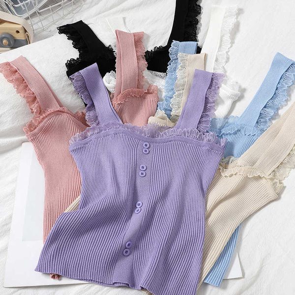 women's tanks camis heliar women buttons knitted crop flounce solid kawaii slim crop female straps sweet tank for women 2023 summer, White
women's tanks camis heliar women buttons knitted crop flounce solid kawaii slim crop female straps sweet tank for women 2023 summer, White