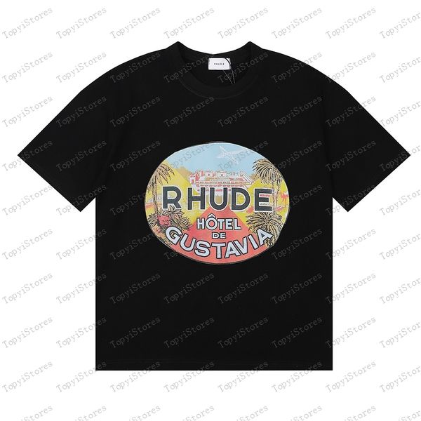 

summer mens t-shirts womens rhude designers for men letter polos embroidery tshirts clothing short sleeved tshirt large tees, White;black