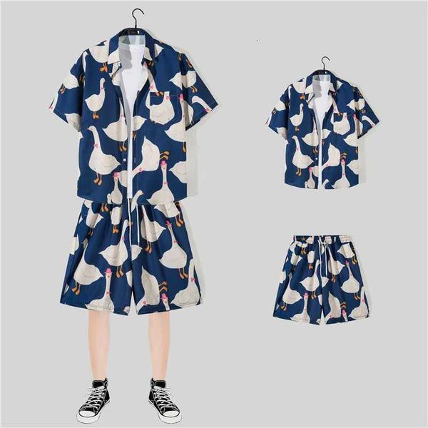 men's clothing hawaiian beach trend thin shorts for vacation short sleeve blouse shirt with 5/4 set, White;black
men's clothing hawaiian beach trend thin shorts for vacation short sleeve blouse shirt with 5/4 set, White;black