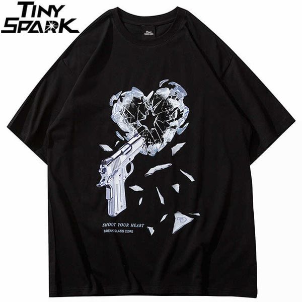 men's t-shirts streetwear oversize tshirt hip hop gun breaking heart print t-shirt 2023 men harajuku cotton loose summer short sleeve, White;black
men's t-shirts streetwear oversize tshirt hip hop gun breaking heart print t-shirt 2023 men harajuku cotton loose summer short sleeve, White;black