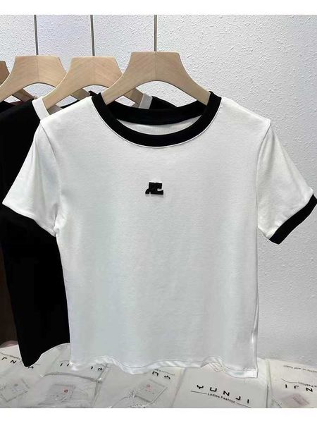 american sleeved t-shirt women summer t-shirt for european goods westernized fashion waistband shirt slim fitting short shoulder top, White
american sleeved t-shirt women summer t-shirt for european goods westernized fashion waistband shirt slim fitting short shoulder top, White