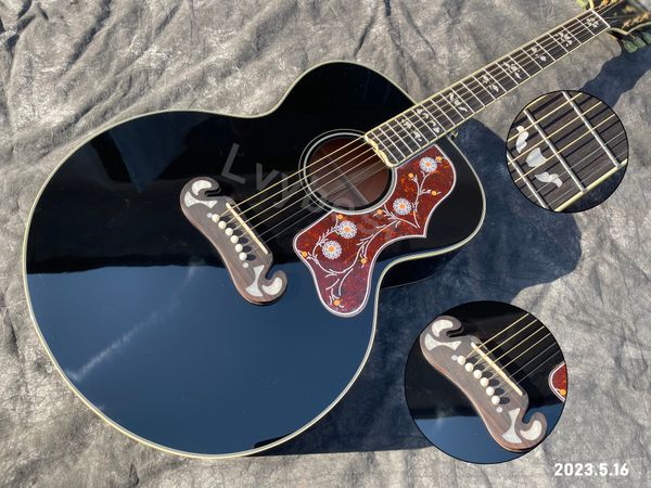 acoustic guitar solid black high glossy red tortoise flower pickguard rosewood fingerboard with sinlge white binding no electro
acoustic guitar solid black high glossy red tortoise flower pickguard rosewood fingerboard with sinlge white binding no electro