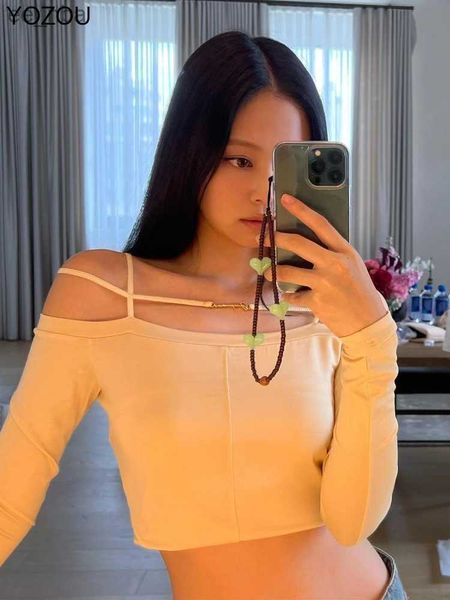 yozou 2022 cotton beige black long sleeve crop tee tshirt solid jennie outfits korean style kpop female y2k girl clothing 0225, White
yozou 2022 cotton beige black long sleeve crop tee tshirt solid jennie outfits korean style kpop female y2k girl clothing 0225, White