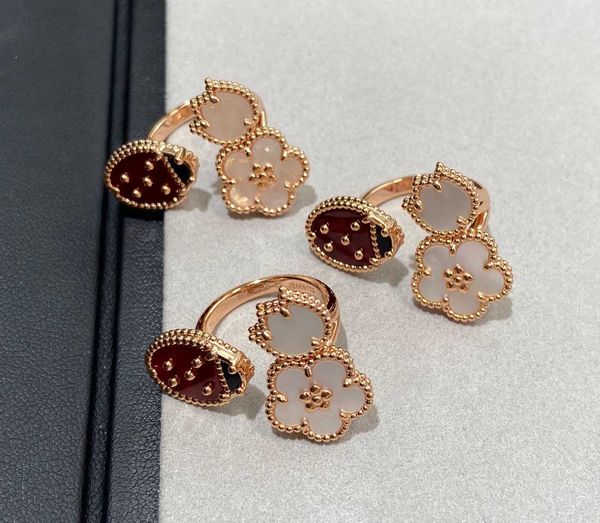 2023 luxury quality v gold material charm opened ring with nature shell beads in 18k rose gold plated have box stamp ps5073, Silver
2023 luxury quality v gold material charm opened ring with nature shell beads in 18k rose gold plated have box stamp ps5073, Silver