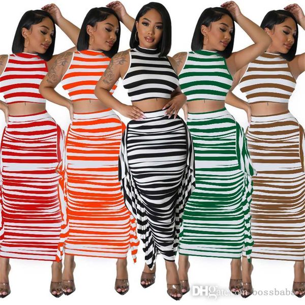 women tracksuits 2023 summer new striped open umbilical tight sleeveless tank skirt two piece set 5 colours, Gray
women tracksuits 2023 summer new striped open umbilical tight sleeveless tank skirt two piece set 5 colours, Gray