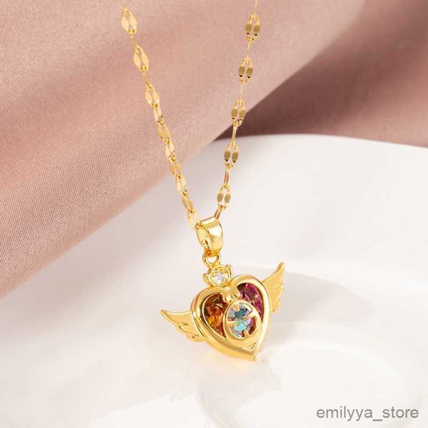 design sense colorful crystal angel wings love heart women necklace fashion female stainless steel clavicle chain jewelry, Golden;silver
design sense colorful crystal angel wings love heart women necklace fashion female stainless steel clavicle chain jewelry, Golden;silver