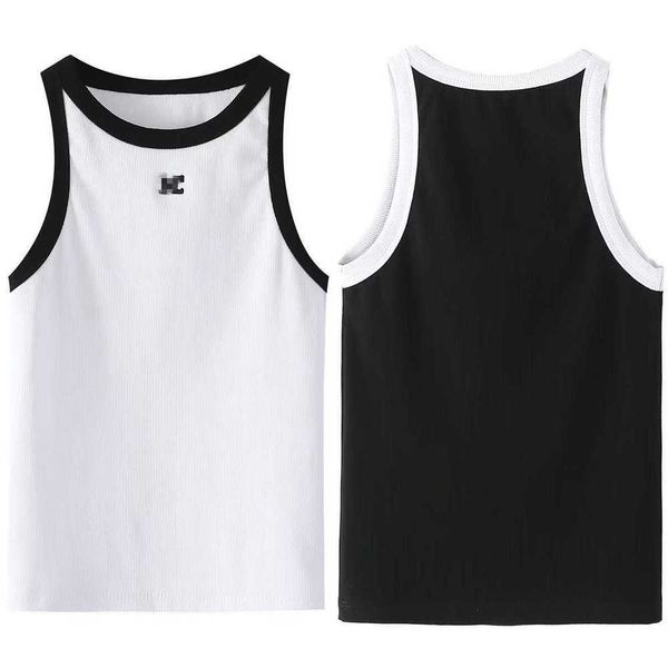 korean version 2023 spring new letter c embroidery contrast color panel 3d shoulder cut sleeveless t-shirt slim fit knitted tank for women, White
korean version 2023 spring new letter c embroidery contrast color panel 3d shoulder cut sleeveless t-shirt slim fit knitted tank for women, White