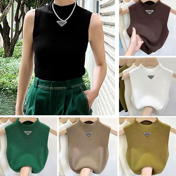 

Designer vest sweater Women vests Sweaters summer loose Letter round neck pullover knit waistcoat sleeveless vest top jumper woman plus size