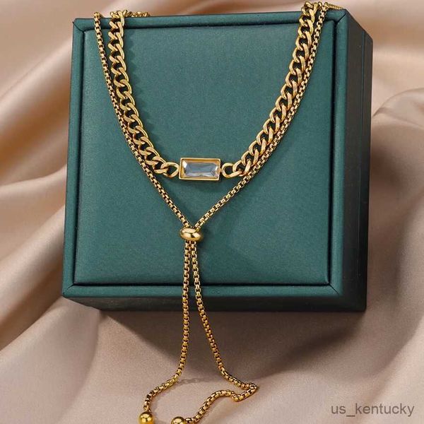 pendant necklaces chain stainless steel cube zircon pendant nelace for women adjustable gold color street jewelry accessories, Silver
pendant necklaces chain stainless steel cube zircon pendant nelace for women adjustable gold color street jewelry accessories, Silver
