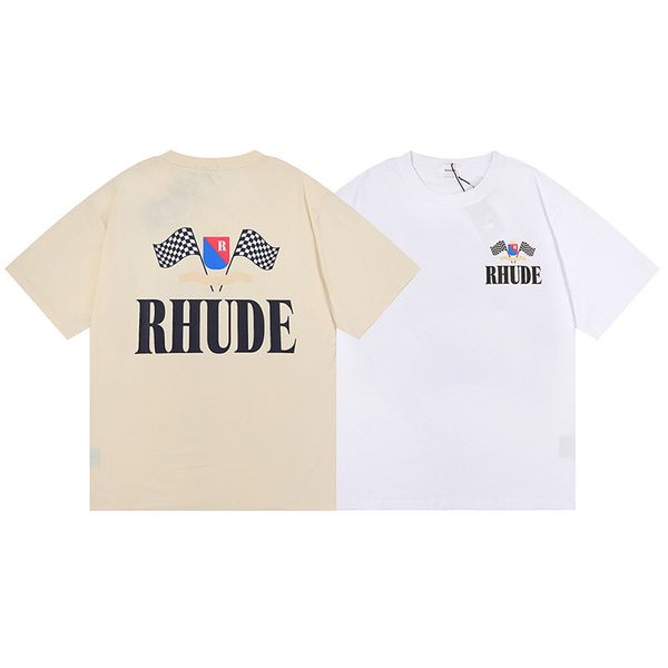 high street rhude letter print cotton breathable crewneck men graphic tee, White;black
high street rhude letter print cotton breathable crewneck men graphic tee, White;black