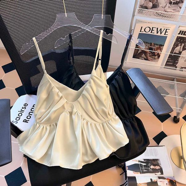 women's tanks camis sweet tank women's clothing sleeveless sling summer vest loose ruffles fashion camis korean cute y2k 2023 rop, White
women's tanks camis sweet tank women's clothing sleeveless sling summer vest loose ruffles fashion camis korean cute y2k 2023 rop, White