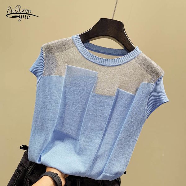 women's blouses shirts korean patchwork ice silk knitted blusas mujer de moda women o-neck short sleeve pullover fashion thin blouse 8, White
women's blouses shirts korean patchwork ice silk knitted blusas mujer de moda women o-neck short sleeve pullover fashion thin blouse 8, White