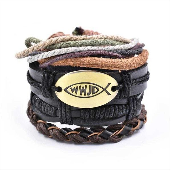 simple religious english letter combination leather bracelet multi layer adjustable braided suit, Golden;silver
simple religious english letter combination leather bracelet multi layer adjustable braided suit, Golden;silver