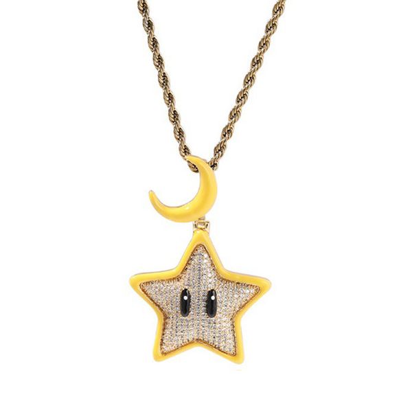 drip oil glow at night moon star pendant necklace 18k real gold plated jewelry, Silver
drip oil glow at night moon star pendant necklace 18k real gold plated jewelry, Silver