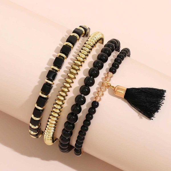 hand woven beads bead strand alloy twin boho wristband bracelet wholesale, Black
hand woven beads bead strand alloy twin boho wristband bracelet wholesale, Black