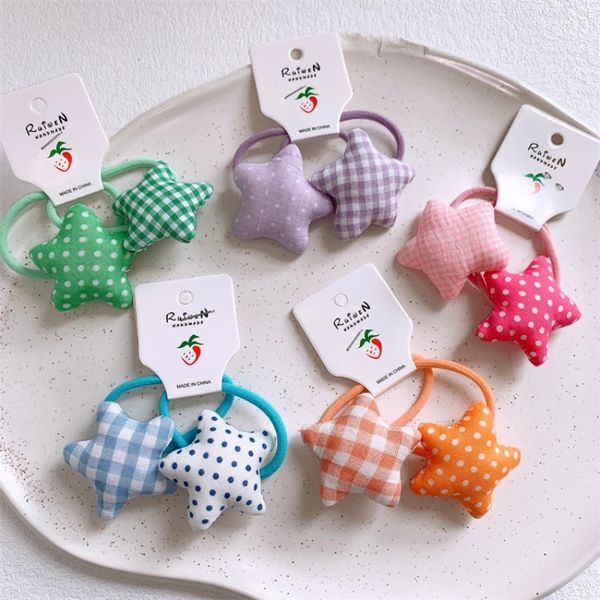 2 pcs korean fashion children's ponytail hair accessories sweet girl plaid fabric cotton filled pentagram rubber band hair rope, Slivery;white
2 pcs korean fashion children's ponytail hair accessories sweet girl plaid fabric cotton filled pentagram rubber band hair rope, Slivery;white
