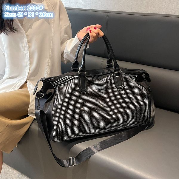 Factory wholesale ladies shoulder bags 2 colors street trend rivet handbag horizontal large capacity Oxford fashion bag outdoor sports fitness leisure backpack, Silver-2696#
Factory wholesale ladies shoulder bags 2 colors street trend rivet handbag horizontal large capacity Oxford fashion bag outdoor sports fitness leisure backpack, Silver-2696#
