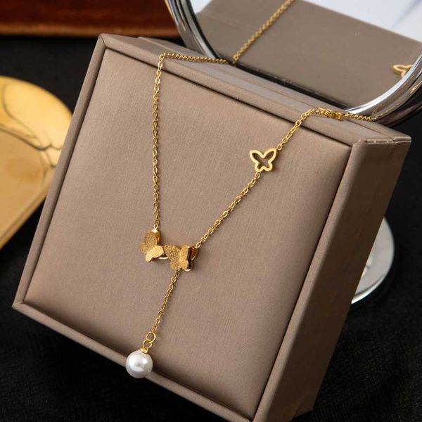 pendant necklaces stainless steel sweet double scrub butterfly pearl pendant nelaces for women clavicle chain fashion fine jewelry gifts, Silver
pendant necklaces stainless steel sweet double scrub butterfly pearl pendant nelaces for women clavicle chain fashion fine jewelry gifts, Silver