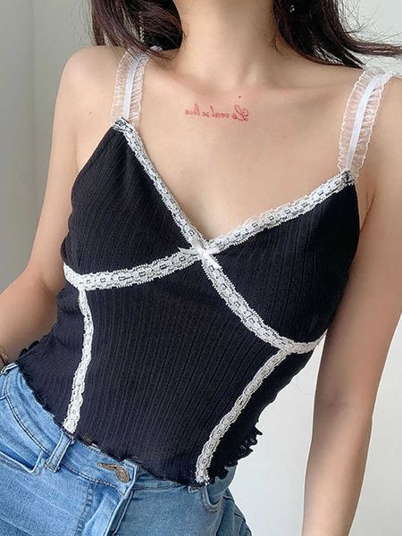 women's tanks camis heliar women lace up crop black y2k knitted v-neck camis short slim straps for women summer aa230515, White
women's tanks camis heliar women lace up crop black y2k knitted v-neck camis short slim straps for women summer aa230515, White