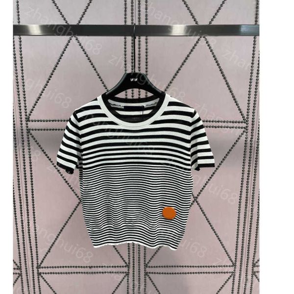 23ss womens knits womens designer clothing spring and summer new thick and thin stripes with striped knitted pullover womens clothes a1, White 
23ss womens knits womens designer clothing spring and summer new thick and thin stripes with striped knitted pullover womens clothes a1, White