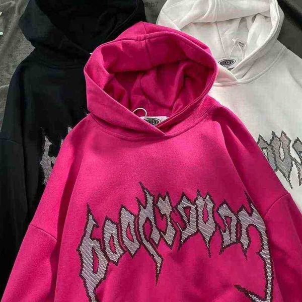 men's hoodies sweatshirts retro rhinestone y2k letter graphic oversized women's long sleeve female pullover aesthetic grunge cloth, Black 
men's hoodies sweatshirts retro rhinestone y2k letter graphic oversized women's long sleeve female pullover aesthetic grunge cloth, Black
