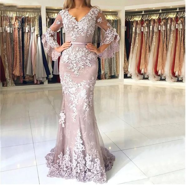 new mermaid evening dresses formal prom party gown v-neck long sleeve floor-length sweep train applique tulle long backless plus size custom, Black
new mermaid evening dresses formal prom party gown v-neck long sleeve floor-length sweep train applique tulle long backless plus size custom, Black