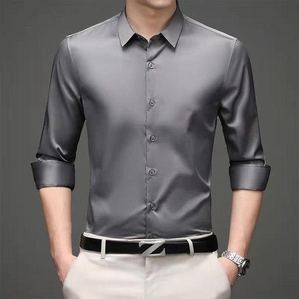 men's casual shirts korean fashion men long sleeve smooth shirts spring summer streetwear oversized slim grey business office casual so, White;black
men's casual shirts korean fashion men long sleeve smooth shirts spring summer streetwear oversized slim grey business office casual so, White;black