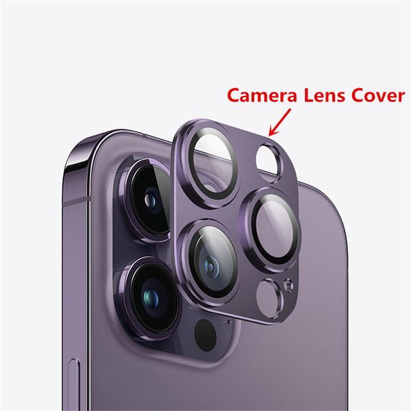 Image of Luxury Camera Lens Protector Cover Cases Metal Ring Back Camers Tempered Glass Film Case For Apple iPhone 14 Plus Pro Max Cell Phone Screen Protectors
