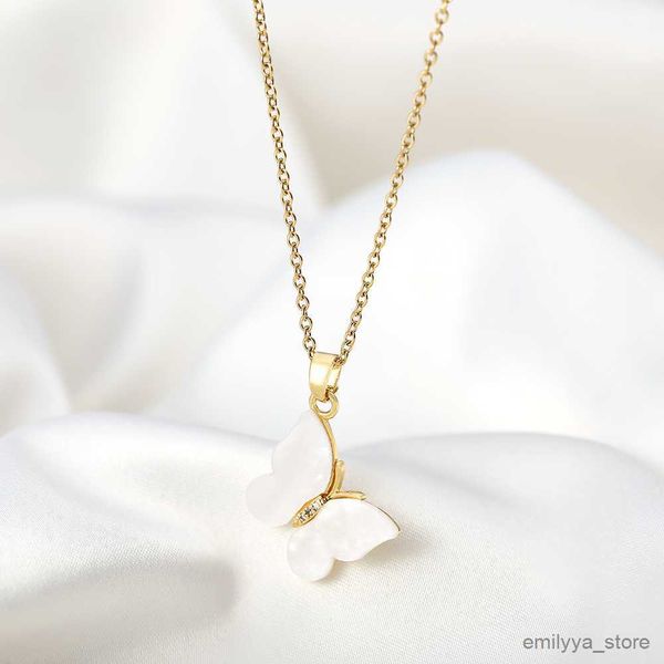 pendant necklaces elegant white butterfly pendant stainless steel necklace for women fashion party wedding jewelry female gift, Silver
pendant necklaces elegant white butterfly pendant stainless steel necklace for women fashion party wedding jewelry female gift, Silver