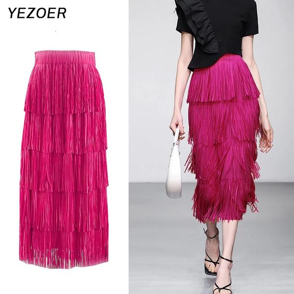 skirts yezoer womens aline solid color skirt tassel elastic waist loose casual pleated midlength fashion summ 230516, Black
skirts yezoer womens aline solid color skirt tassel elastic waist loose casual pleated midlength fashion summ 230516, Black