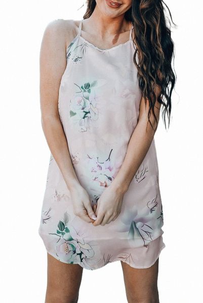 summer floral print pink sleeveless dress 2023 new k4vb#, Black;pink