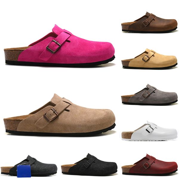 2023 fashion boston clogs luxury sandals oiled leather bag head pull cork suede tan brown black autumn winter loafers womens mens shoes flat
2023 fashion boston clogs luxury sandals oiled leather bag head pull cork suede tan brown black autumn winter loafers womens mens shoes flat