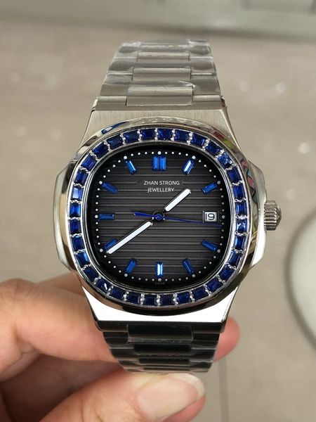 man designer watch automatic mechanical watches 40mm blue diamond bezel fashion men's wristwatches silver stainless steel strap classic, Slivery;brown
man designer watch automatic mechanical watches 40mm blue diamond bezel fashion men's wristwatches silver stainless steel strap classic, Slivery;brown