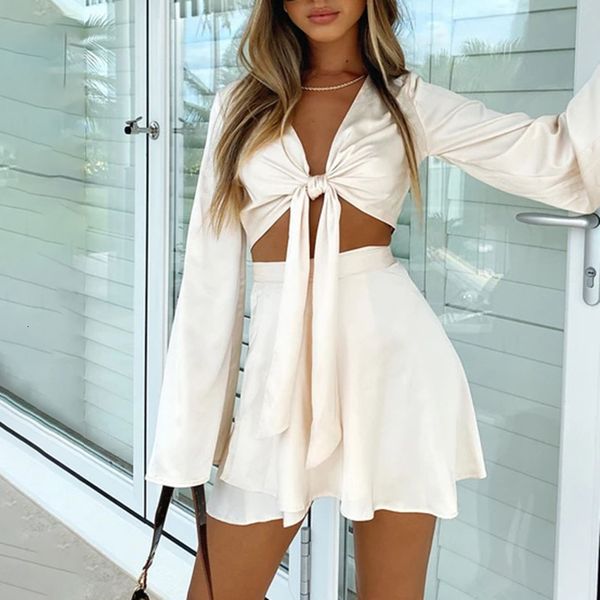 skirts satin two piece set women autumn lace up wrap mini elegant purper suits white lantern long sleeve crop cardigan 230516, Black
skirts satin two piece set women autumn lace up wrap mini elegant purper suits white lantern long sleeve crop cardigan 230516, Black