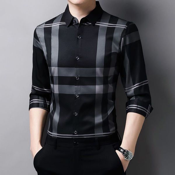 men's casual shirts fashion men casual plaid shirts spring autumn streetwear loose long sleeve lapel male clothing basic business botto, White;black
men's casual shirts fashion men casual plaid shirts spring autumn streetwear loose long sleeve lapel male clothing basic business botto, White;black