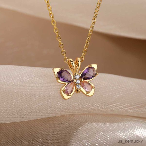pendant necklaces cute butterfly nelace for women crystal purple butterfly ahetic nelaces charms choker party stainless steel jewelry gift, Silver
pendant necklaces cute butterfly nelace for women crystal purple butterfly ahetic nelaces charms choker party stainless steel jewelry gift, Silver