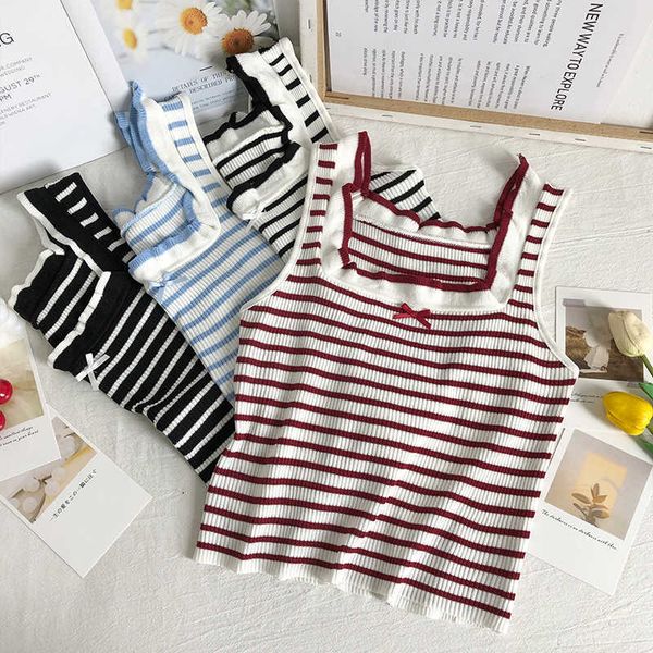 women's tanks camis heliar women striped square neck female knitted tank solid flounce hem women tank for women 2021 summer aa230515, White
women's tanks camis heliar women striped square neck female knitted tank solid flounce hem women tank for women 2021 summer aa230515, White