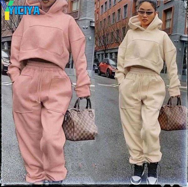 yiciya women's two piece pants fashion women's suit fleece knitted casual hooded collar pullover solid color regular trousers spor, White
yiciya women's two piece pants fashion women's suit fleece knitted casual hooded collar pullover solid color regular trousers spor, White