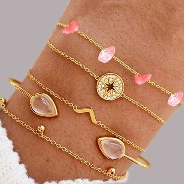 simple bracelet pink crystal jewelry strands irregular v shaped beaded diamond five piece suit wholesale, Black
simple bracelet pink crystal jewelry strands irregular v shaped beaded diamond five piece suit wholesale, Black