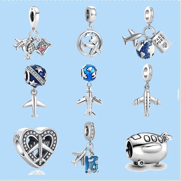 925 sterling silver charms for jewelry making for pandora beads airplane passport travel amulet dangle gift love, Black
925 sterling silver charms for jewelry making for pandora beads airplane passport travel amulet dangle gift love, Black