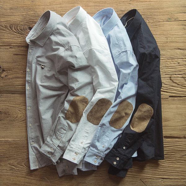 men's casual shirts oxford men's long-sleeved patch retro shirt japanese business casual trendy fashion all-match loose male brand, White;black
men's casual shirts oxford men's long-sleeved patch retro shirt japanese business casual trendy fashion all-match loose male brand, White;black