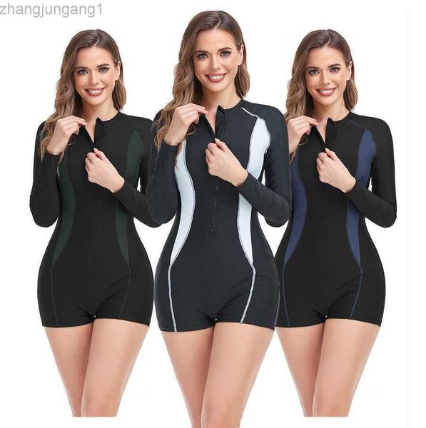 designer bikini one piece swimwear women's colored long sleeve sunscreen fashion zipper conservative large women's swimwear fashio, White;black
designer bikini one piece swimwear women's colored long sleeve sunscreen fashion zipper conservative large women's swimwear fashio, White;black