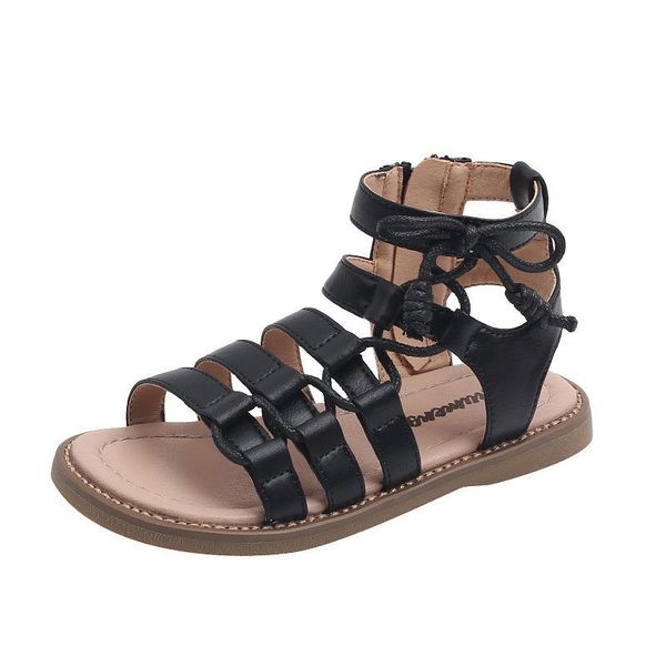 sandals kids shoes baby footwear girls roman summer breathable princess soft sole f11255, Black;red