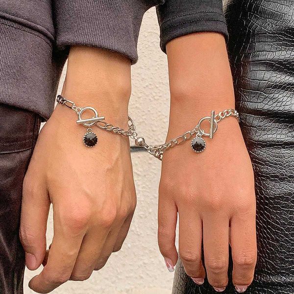 personalized round drip bracelet creative magnetic couple chain punk design wholesale, Black
personalized round drip bracelet creative magnetic couple chain punk design wholesale, Black