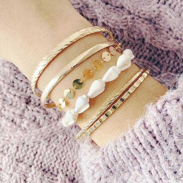 creative personality shell brace lace bracelet suit 5 piece set metal multi layer open ended wholesale, Golden;silver
creative personality shell brace lace bracelet suit 5 piece set metal multi layer open ended wholesale, Golden;silver